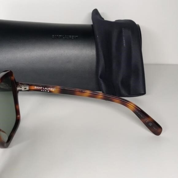 New Authentic Tortoise Square Sunglasses with Black Case SL 174 002 - Picture 8 of 11